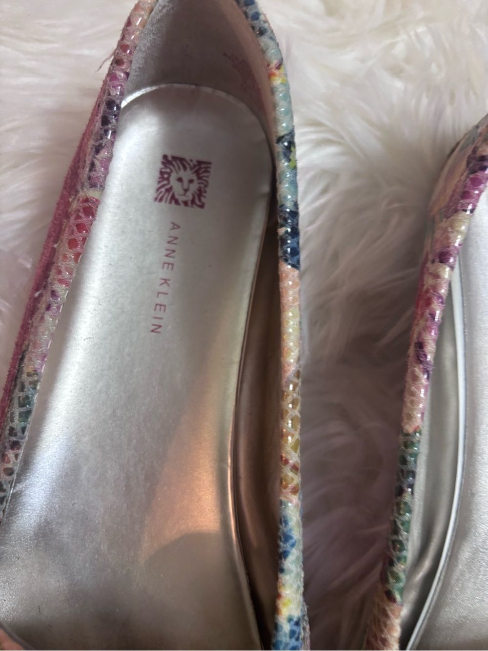Anne Klein Multicolor Snake-Print Loafers with Chain Accent - Picture 3 of 8